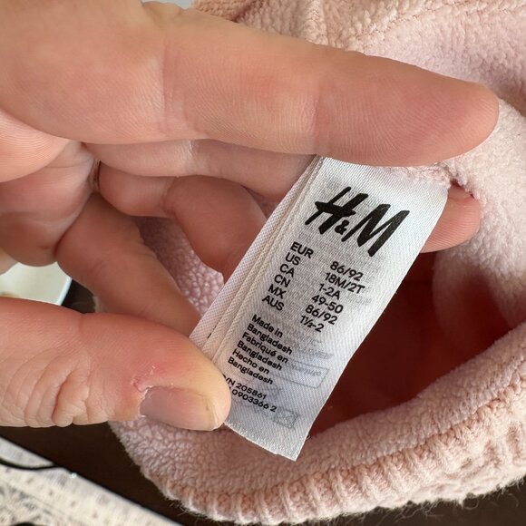 H&M Knit Pom Pom Hat Light Pink 2T Girls Outdoor Winter Snow Warm - Picture 6 of 6